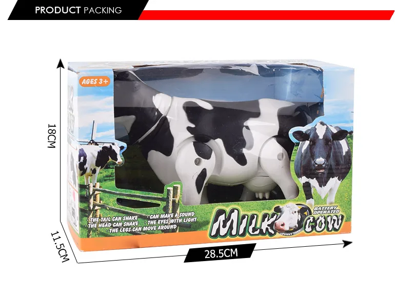 Пластиковые фермы животных e-mulational электрические ходьба качели хвост голова корова игрушка со светом и звуком