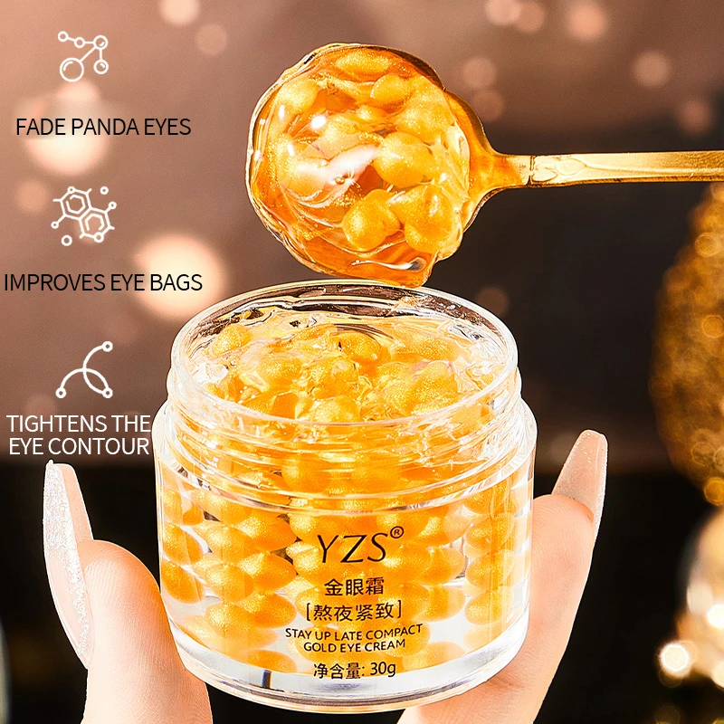 Wholesale YZS Stay Up Late Gold Eye Cream Moisturizing Firm Skin Removes Dark Circles Anti Wrinkle Eye Cream