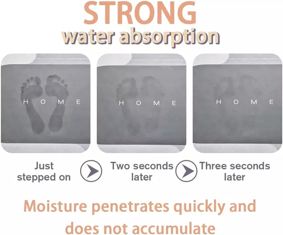 Bathroom Water Absorbent Rug Set Rubber Door Mats Diatom Mud Floor Mat