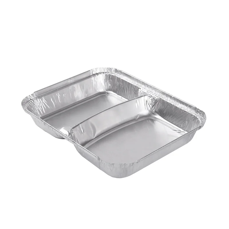 China Manufacturer 810ml 2 Compartment Aluminum Foil Tray/Container
