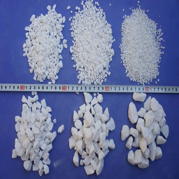 
White different size gravel for home and garden decorative 
