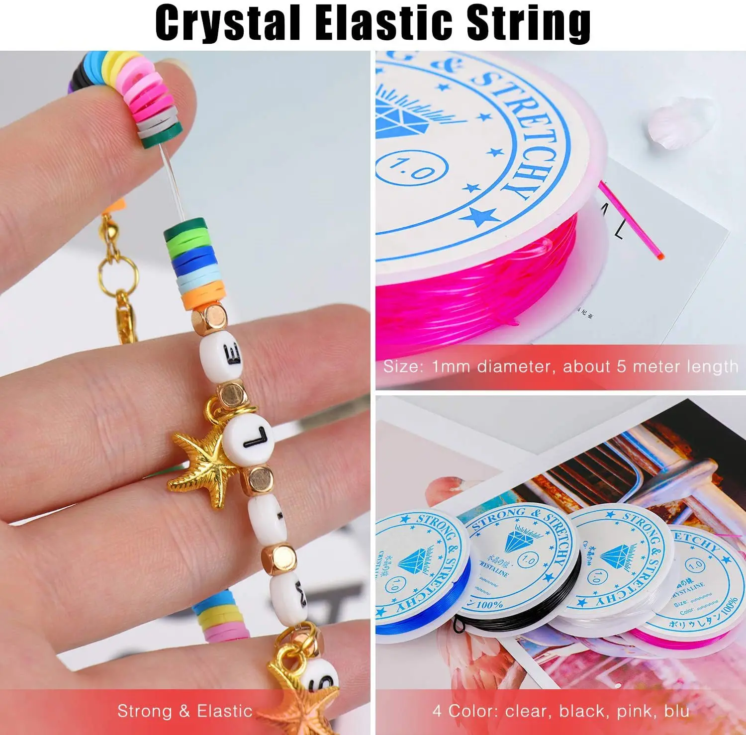 Shangjie OEM DIY seed acrylic beads kit crystal beads sets polymer Clay alphabet beads for jewelry making