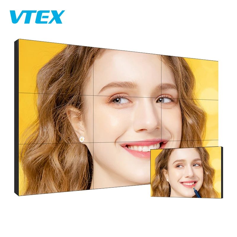 Vtex 55 дюймов ультра узкий экран для сращивания внутреннего рекламного дисплея ЖК-видео настенный