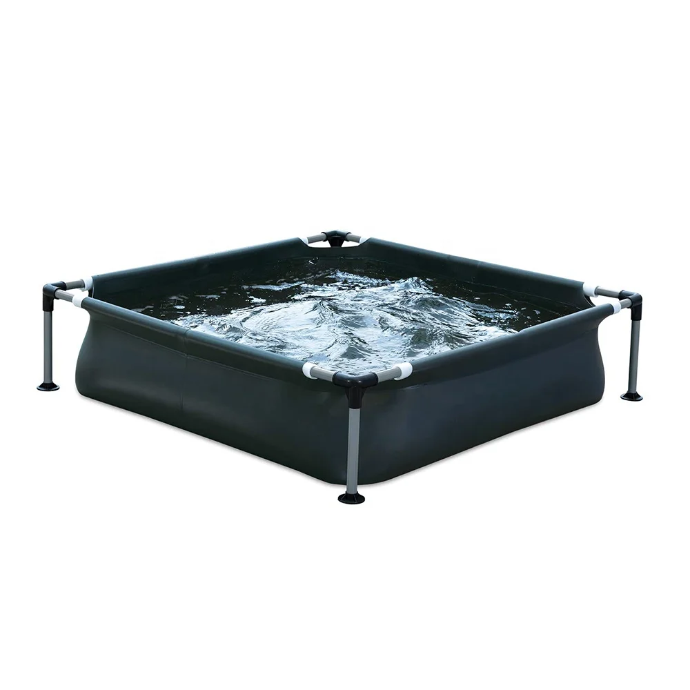 Black Series Easy to Assemble Children Water Game Above Ground Square Metal Frame Small Size Pool