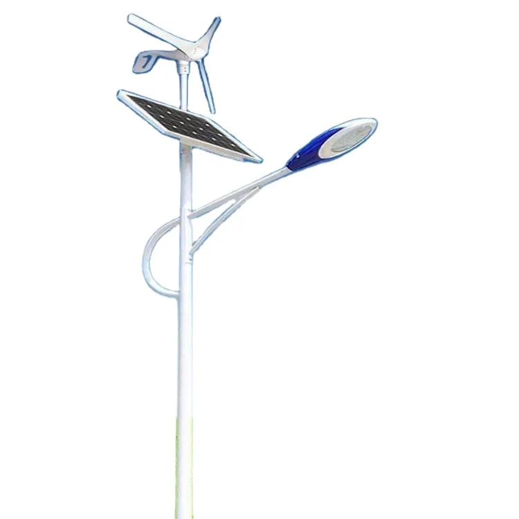 All in One Led Outdoor Power Integrated 30w 60w 80w  6M Pole Wind Hybrid Lithium Windmill And Solar Street Lights