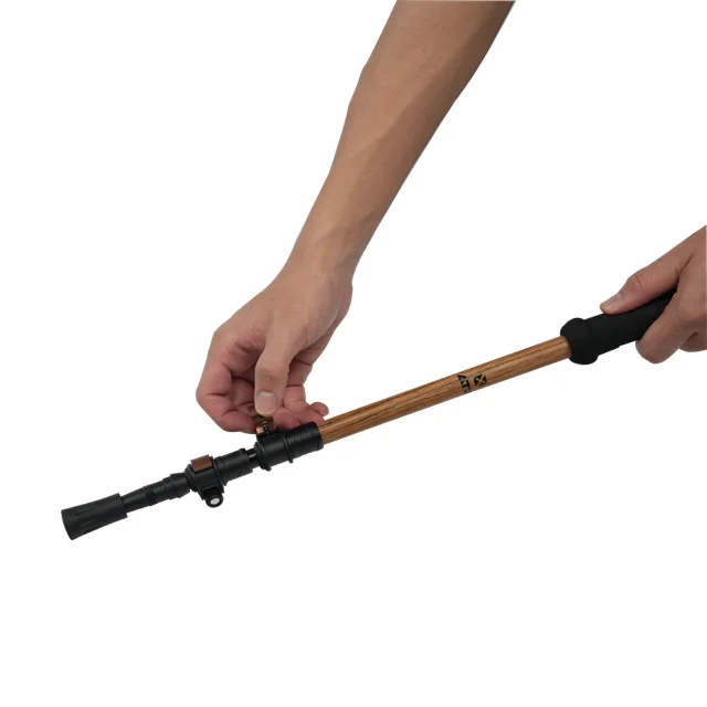 Custom Logo XATP Cork EVA handle Wood clad aluminum adjustable hiking walking telescoping pole