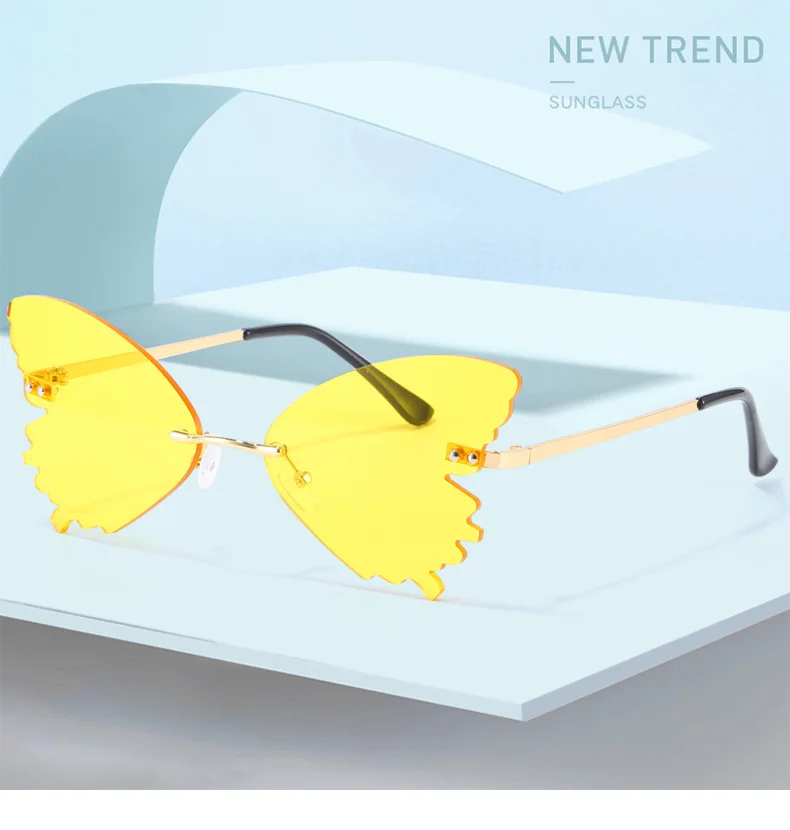 shades sunglasses womens sun glasses rimless frames butterfly shaped sunglasses