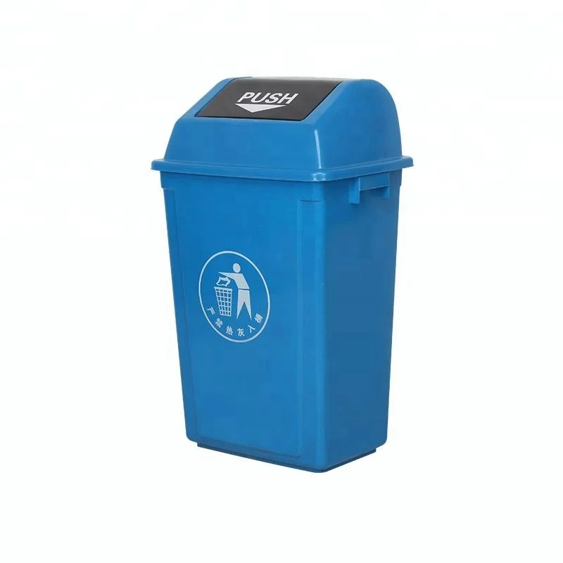 Rectangular 60litre plastic swing lid dustbin and competitive price swing lid waste bin and dust bin with swing lid