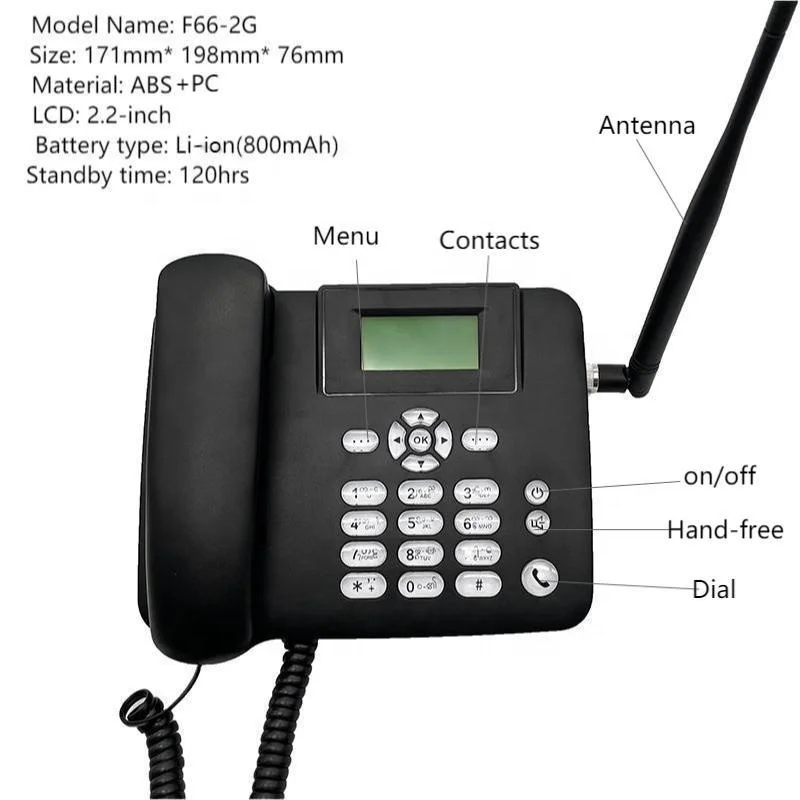 OEM  Dual Sim Cards Office Phone 2G GSM Desktop Fixed Wireless Phone