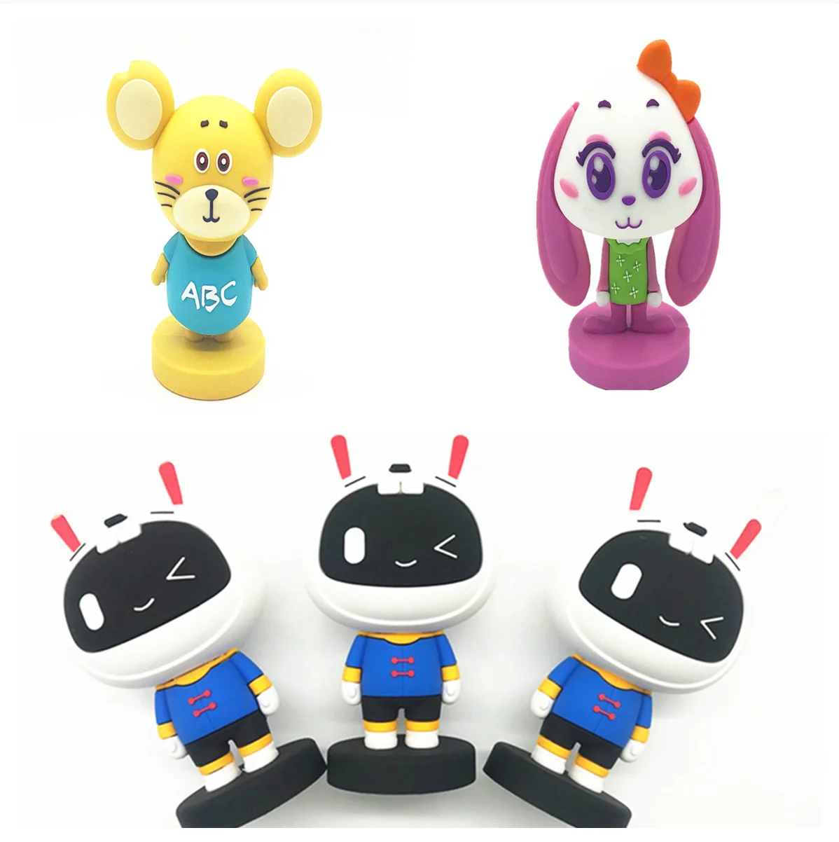 Promotion OEM exquisite high-end 3D cartoon PVC doll action diagram plastic three- doll manufacturer customization
