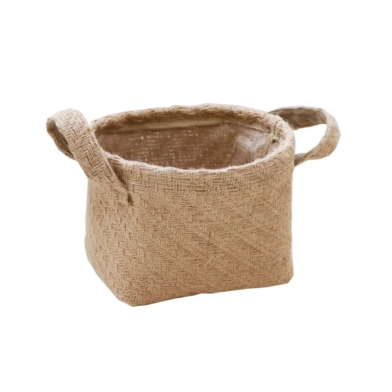 Eco-friendly jute fabric grow bag burlap indoor planter with handles