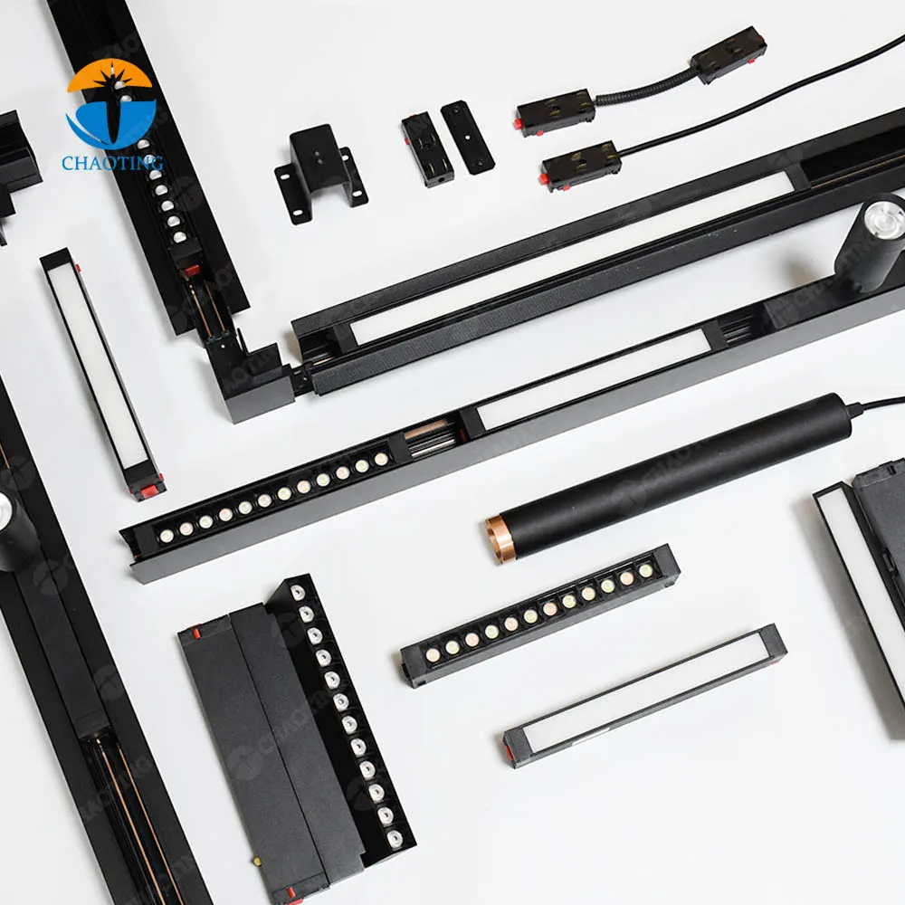 The Hottest Linear Spotlight Surface Recessed Pendant Magnetic Tracklight 48V 220V Magnetic Track Light System LED Track Lights