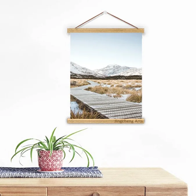 Honfar Design Picture Wooden Artwork Magnetic Photo For Wall Decor Poster Frame Hanger