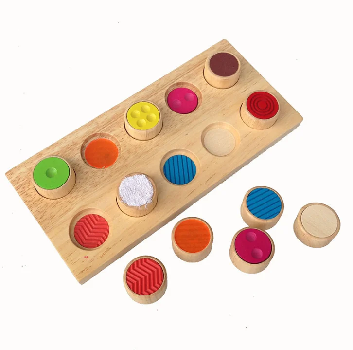 Hot sale Wooden Montessori Touch teaching aids Wooden touch feeling teaching aid Montessori sensory teaching aid toys