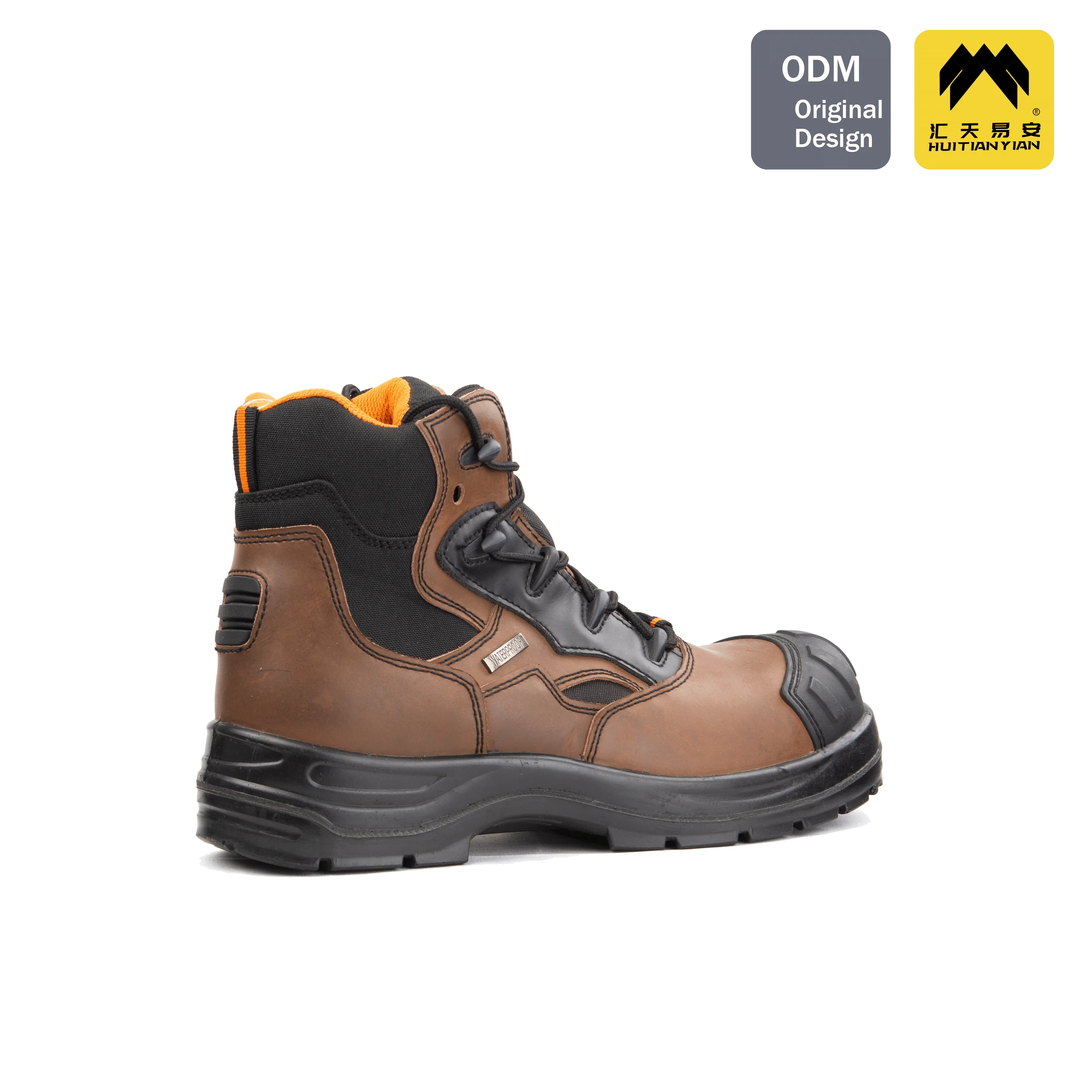 Top Quality Leather Safety Boots with Fibre Resin & Steel Toe Waterproof Antistatic Reinforced Midsole for Foot Protection
