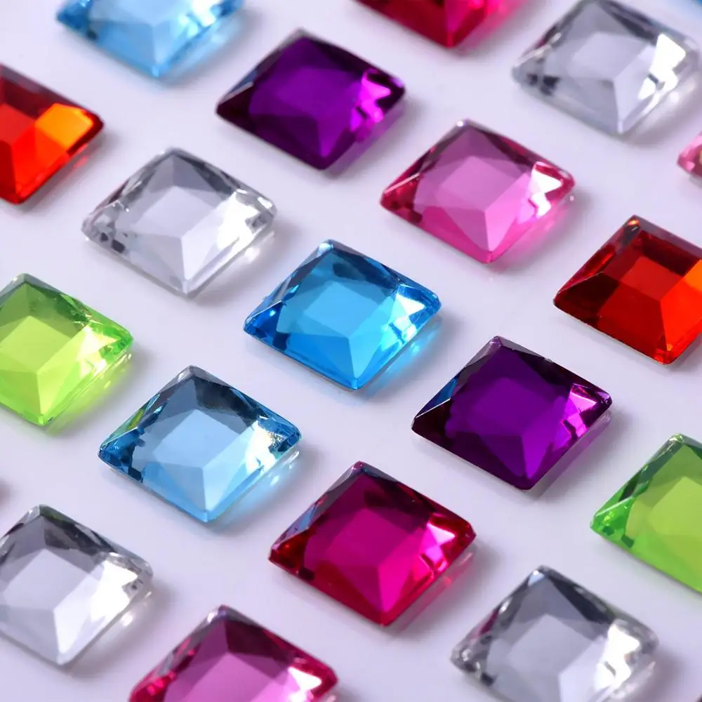 multi color self adhesive craft crystals gems flat back acrylic resin jewel