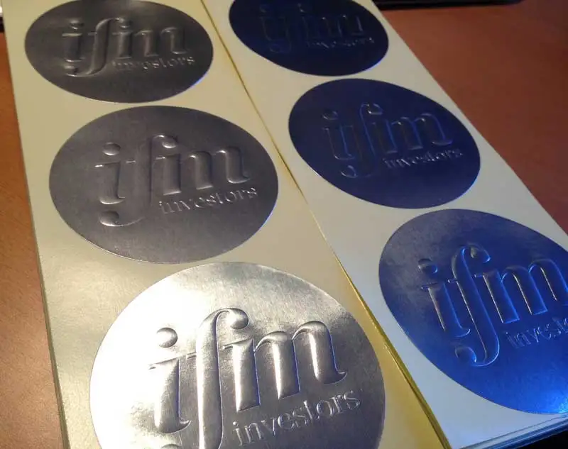 Meat company embossed logo certificate of conformity stickers printing