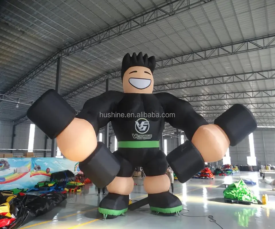 Outdoor fitness club advertising inflatable muscle man model