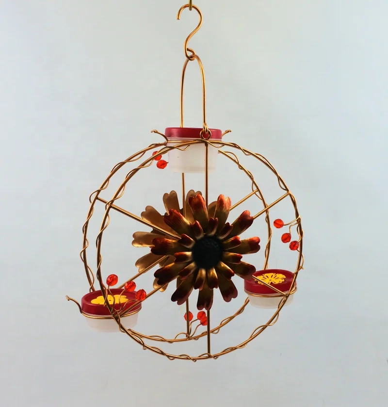 
Hummingbird Feeder Red Berries Hummingbird Feeder transparent bowl Garden Outdoor Tree Hanging metal hummingbird Bird feeder 