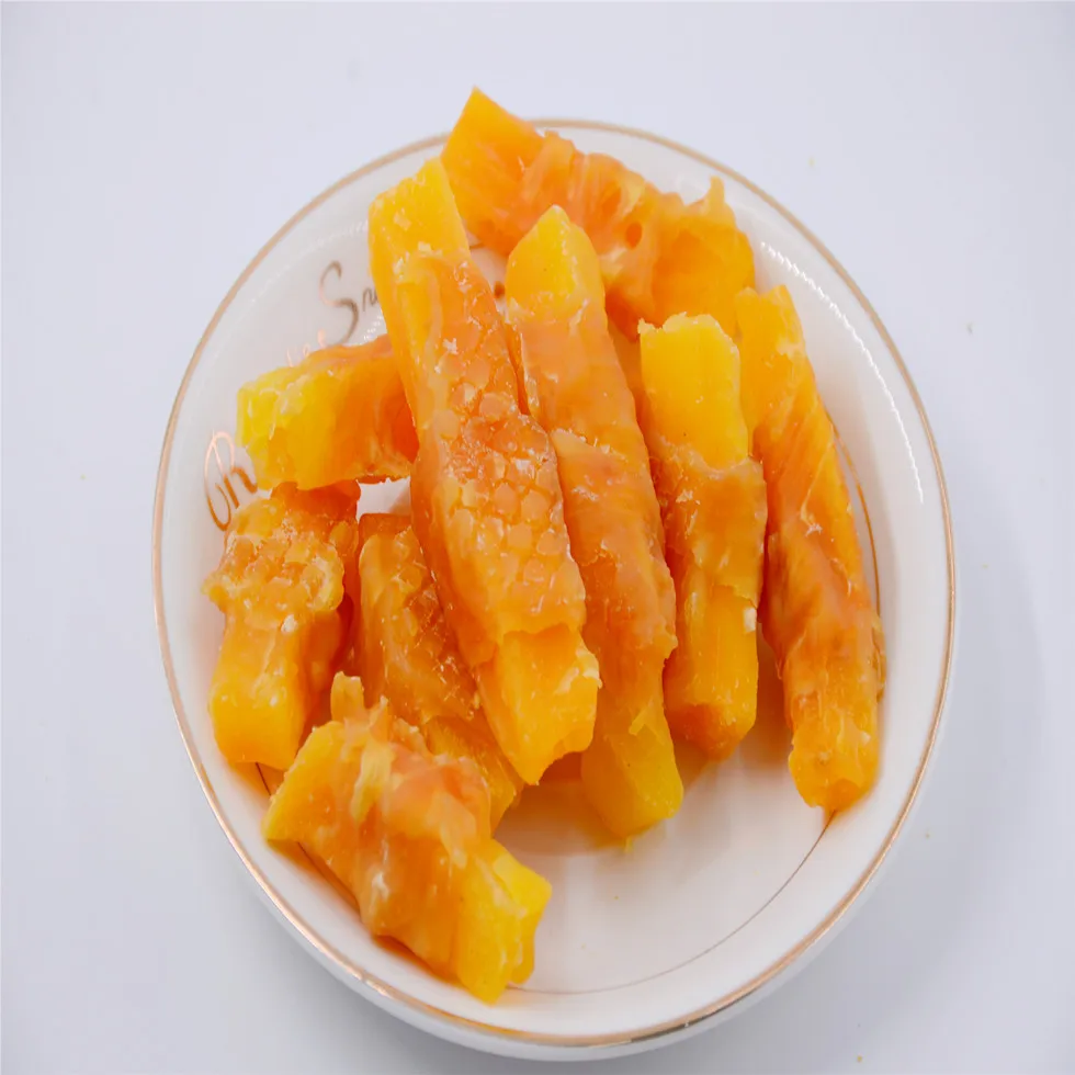 Private Label Natural freeze dried pet dog treat Fish skin Wrap Sweet Potato rich in protein shandong factory