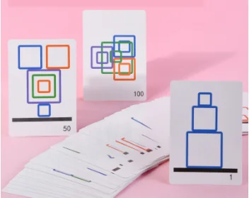 Interactive party card game wooden rainbow blocks educational game for children fun parent-child board game