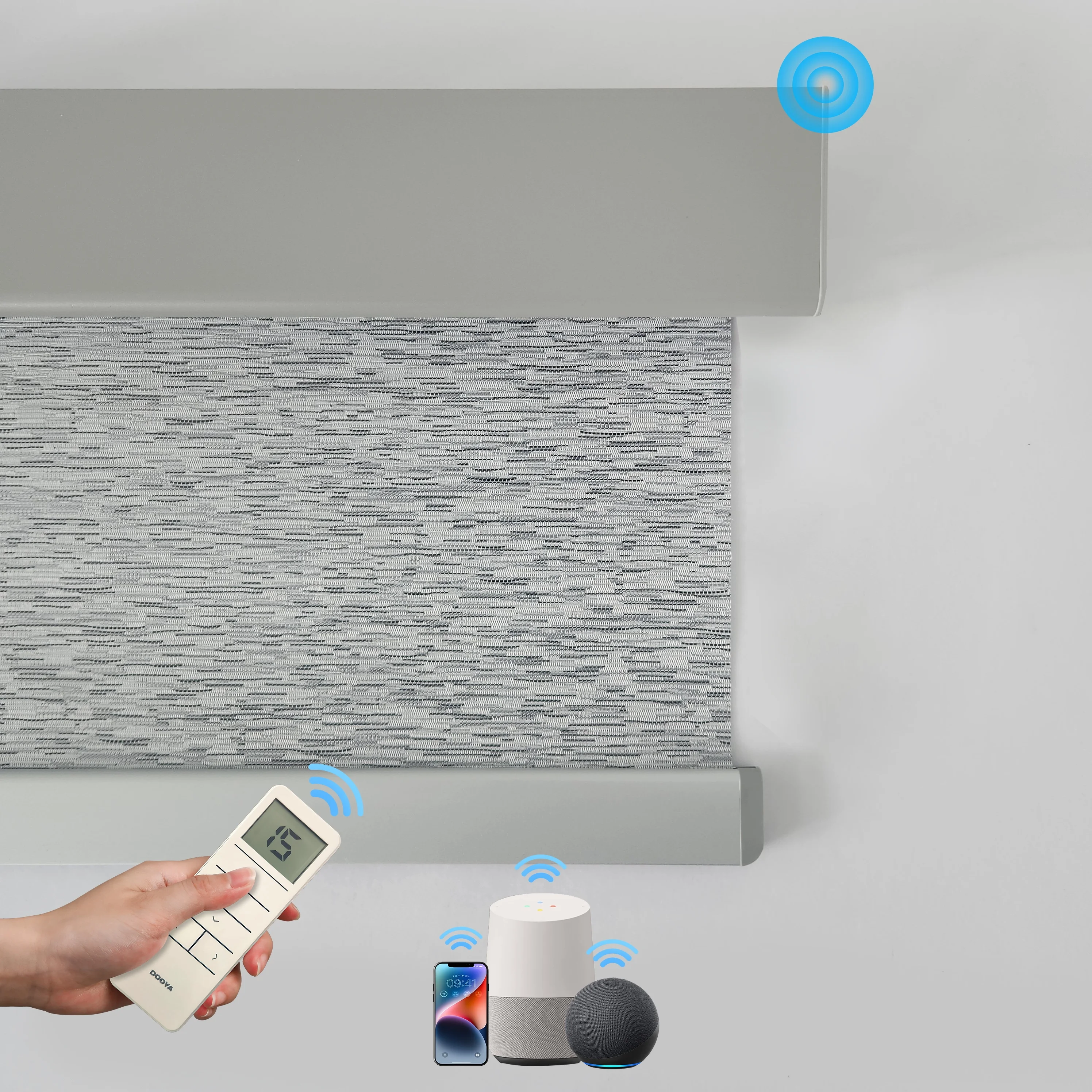 Roller Blinds Shades Blackout Fabric Screen Smart Automatic Electric Motorized Remote Control Indoor Window Blinds