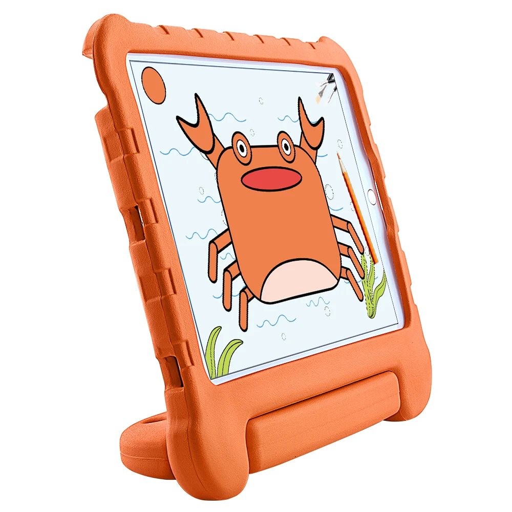 Orange Color Kids Case for iPad 10.2 EVA Foam Tablet Cover for iPad Air 3 for iPad Air 2019 2020 2021