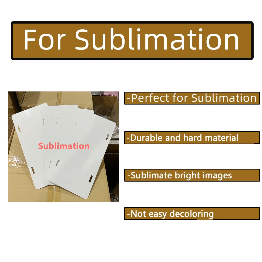 US warehouse wholesale sublimation license plate blank 12'x 6'x 0.025Personalized Printing Heat Transfer Aluminum Car Plates