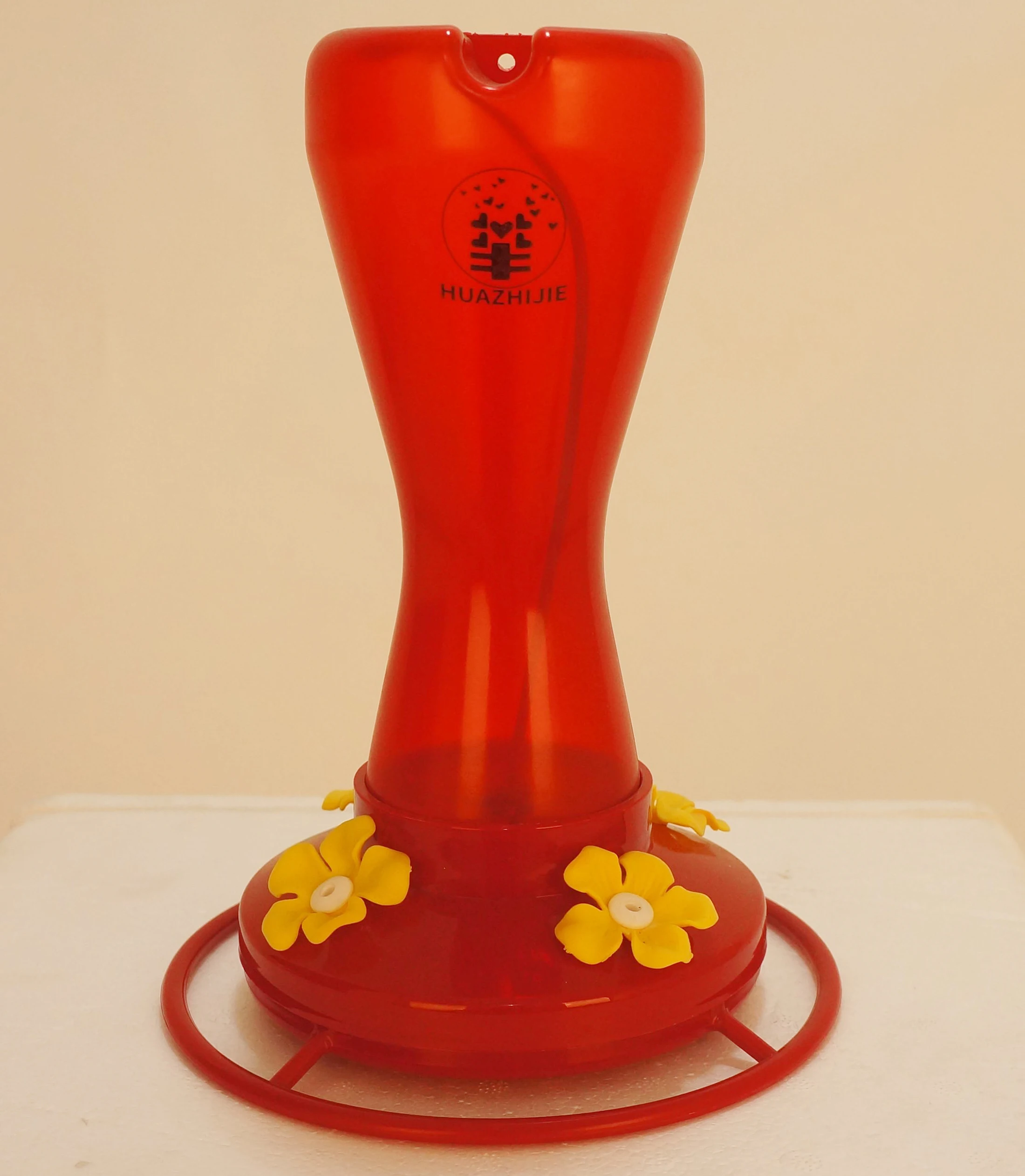 HUAZHIJIE branded 16 Oz Outdoor Hanging 4 Nectar Feeding Stations Plastic Humming Bird Feeder Drinker