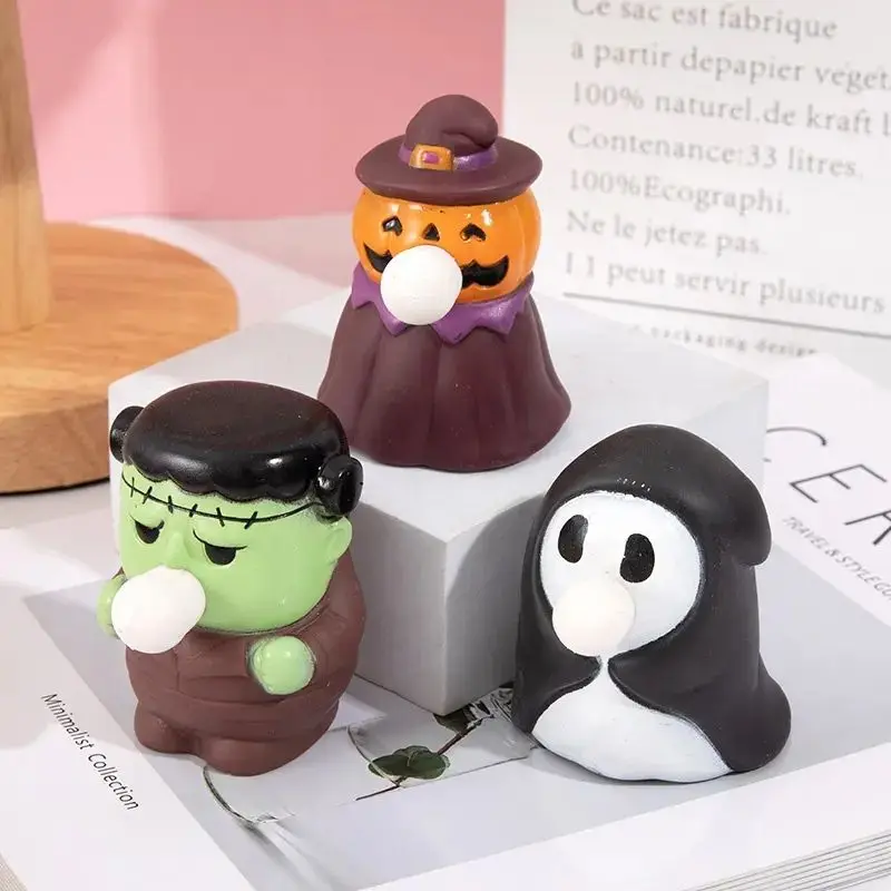 Huiye Halloween Anti Stress Relief Toys Blow Bubbles Animals Toys Lovely Halloween Vent Ball Sensory Fidget Toys For Kids Gifts