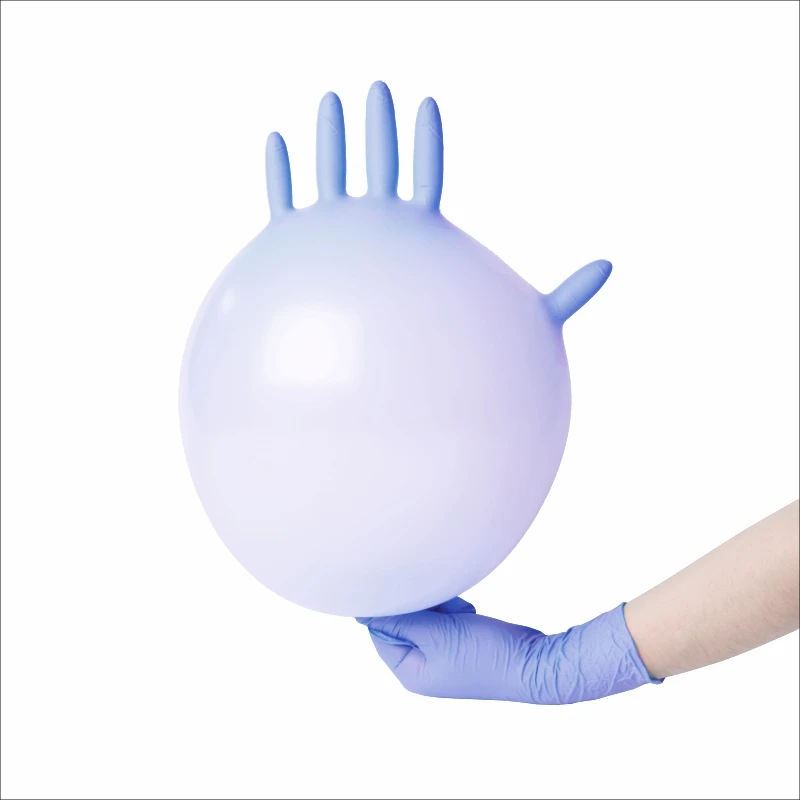 Popular Color Disposable Nitrile Gloves Ice Blue Free Powder 100pcs Box for Car Cleaning Automotive Beauty Waterproof Soft