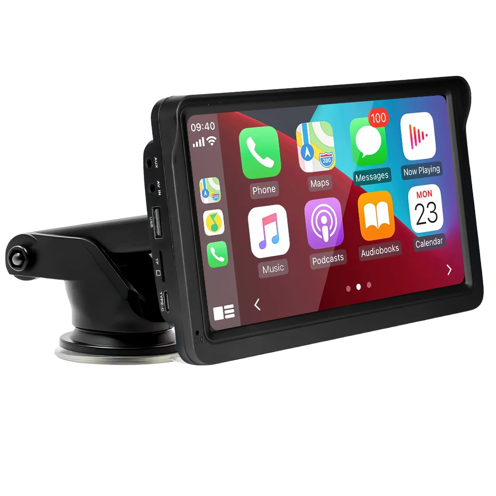 KLYDE Portable Wireless Carplay Android Auto Car Radio Autoestereo 7 Inch Touch Screen GPS Navigation Smart Car Monitor PND