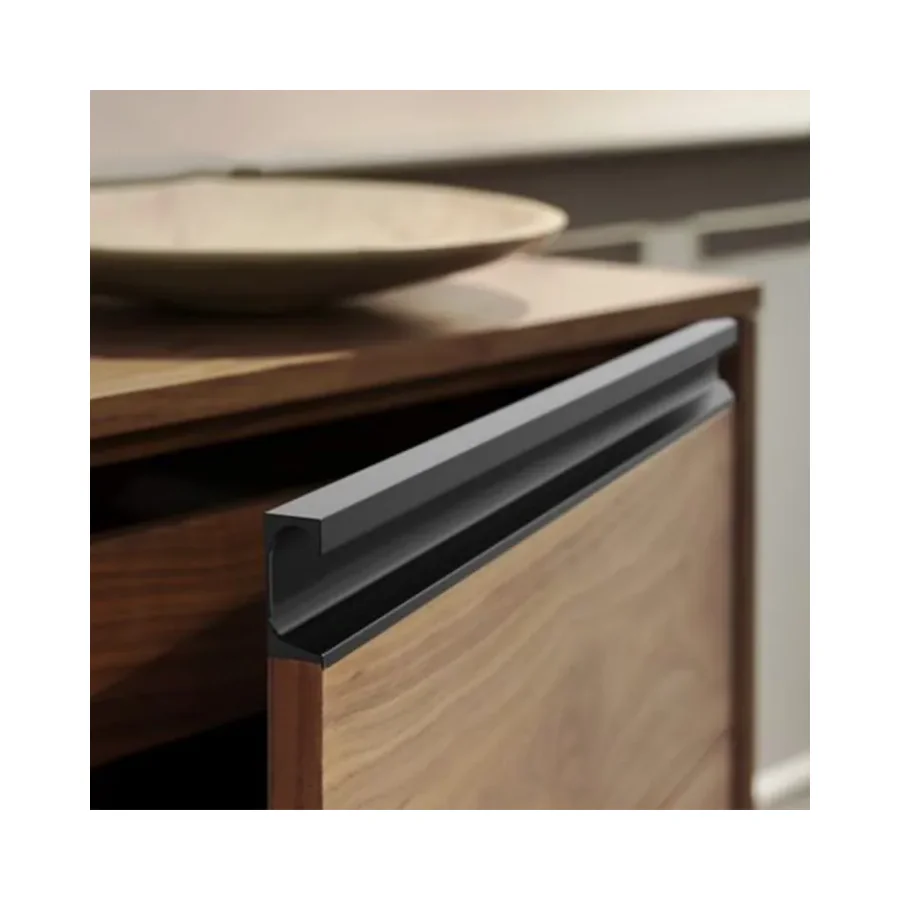 Aluminium profile modern kitchen design cabinet G shape cabinets kitchens without handles