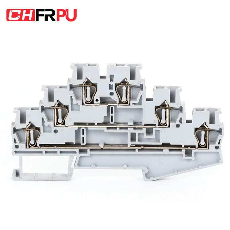 CHFRPU ST2.5-3L 2.5mm2 DIN Rail Combined Spring Three-layer Terminal Block Pull-back Spring Terminal Block