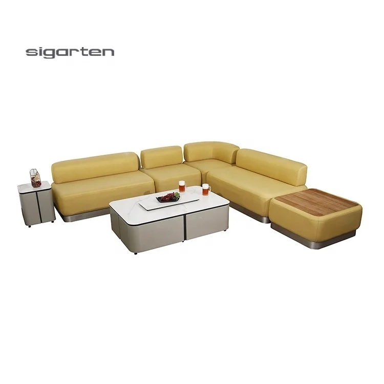 Outdoor Garden Furniture Patio Olefin Fabric Corner Sofa With Gas Fire Pit