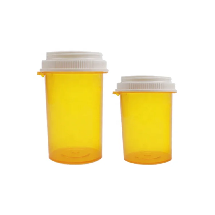 High Quality Plastic Pharmacy Packing Reversible Cap Vials Thumb Tab Pill Bottle