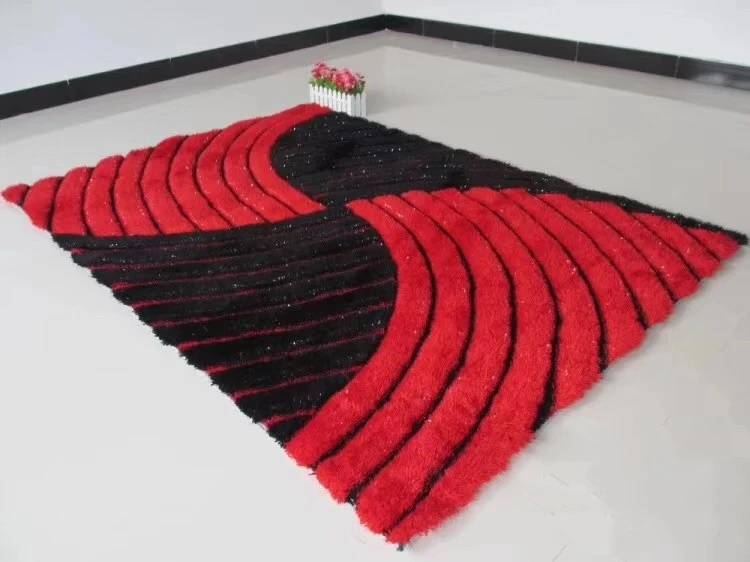 
3D polyester stretch cotton shaggy home rug for living room area 