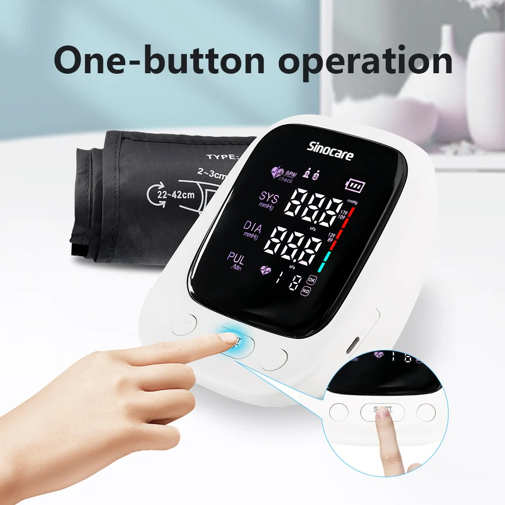 Sinocare Electronic Blood Pressure Meter Sphygmomanometer Pressure Machine Tensiometro Blood Pressure Monitor Esfigmomanometro