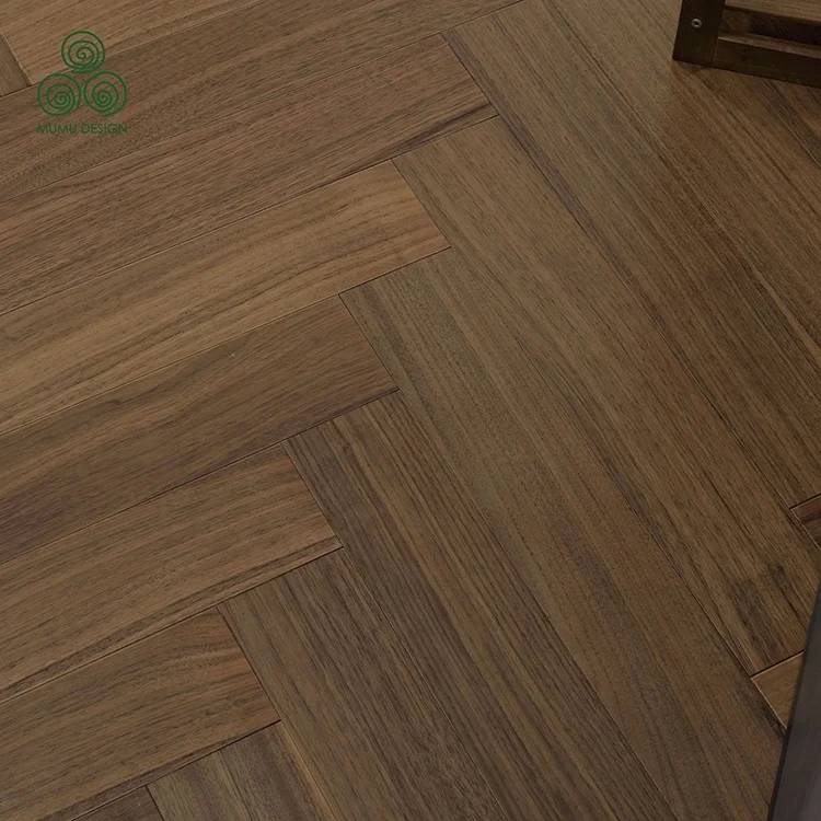 MUMU Chinese Indonesia Versailles Herringbone Parquet Hickory Oak Solid Wood Flooring Plank