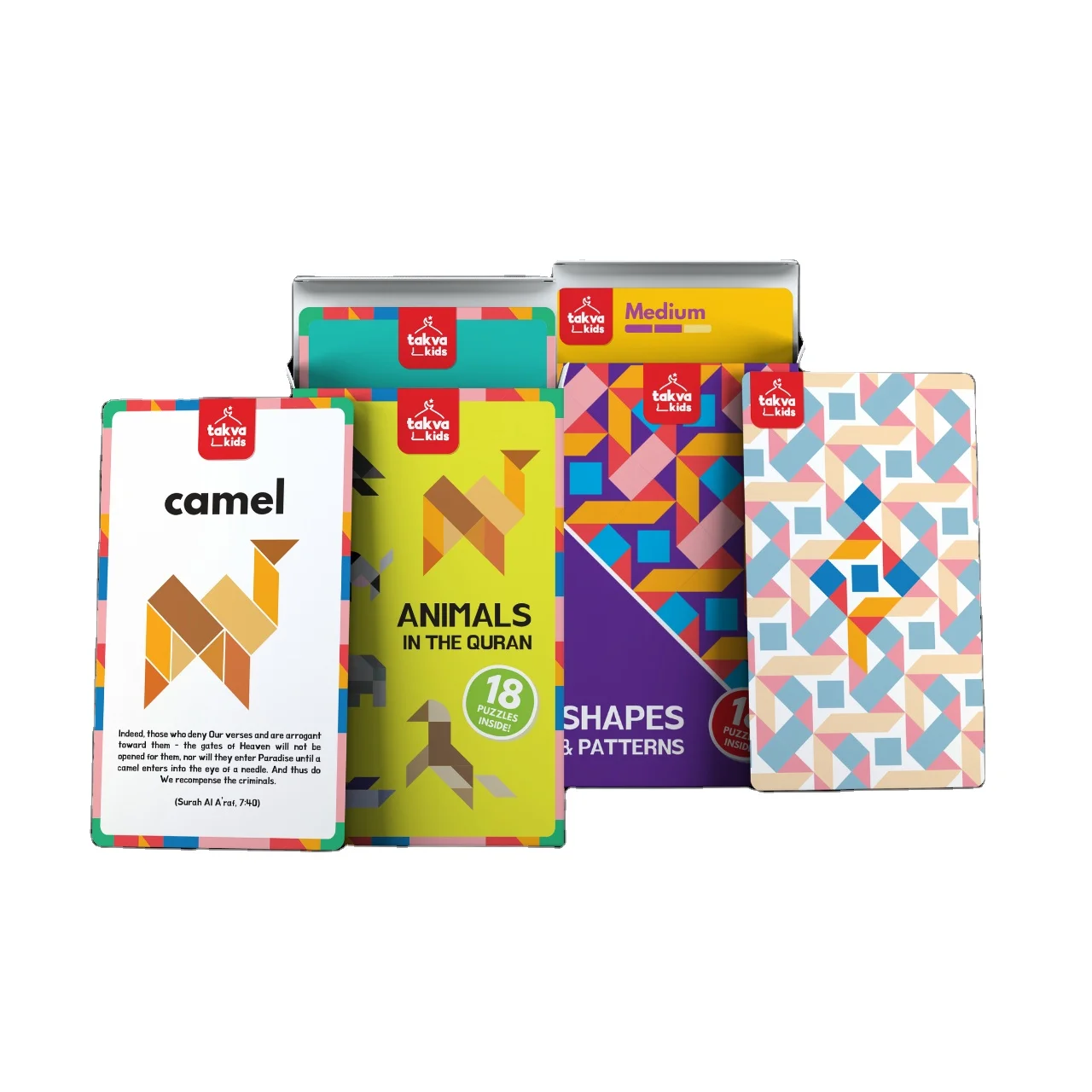 Add-ons: Animals in The Quran Islamic Shapes & Patterns Educational Toys Little Musafir Puzzle Set Tangram Puzzles Islamic Gift