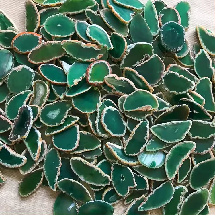 Wedding Engraving Green Agate Slice Placecard Wholesale Natural Agate Coaster Radiation in 7 -15 Days Yemeni Agate Round & Oval