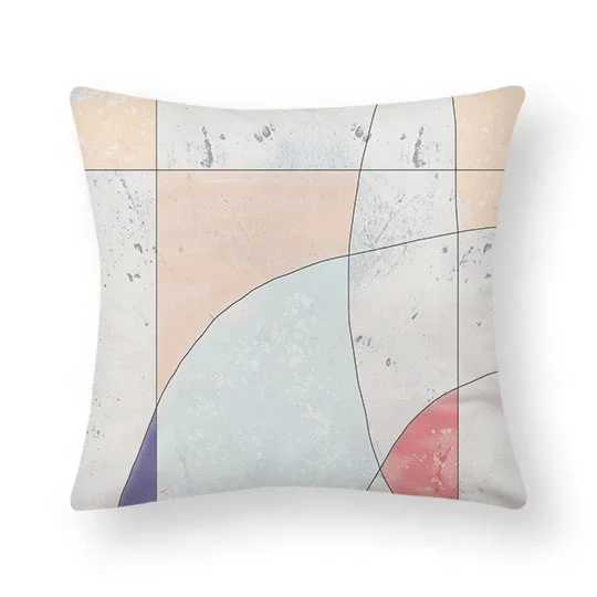 Garden furniture pillow cushion cover custom digital printed geometric pattern