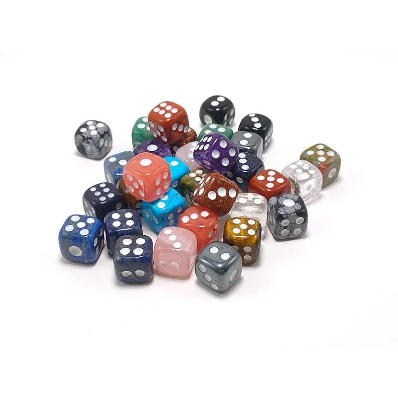 Pasirley Handcrafted Natural Amethyst and Rose Quartz Gemstone Dice Polished Feng Shui Style Theme of Love