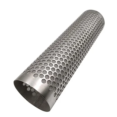 Customized Size 2 3 5 6 8mm Metal Mesh Pipe Exhaust Filter Cylinder 304 316 Stainless Steel Perforated Tube