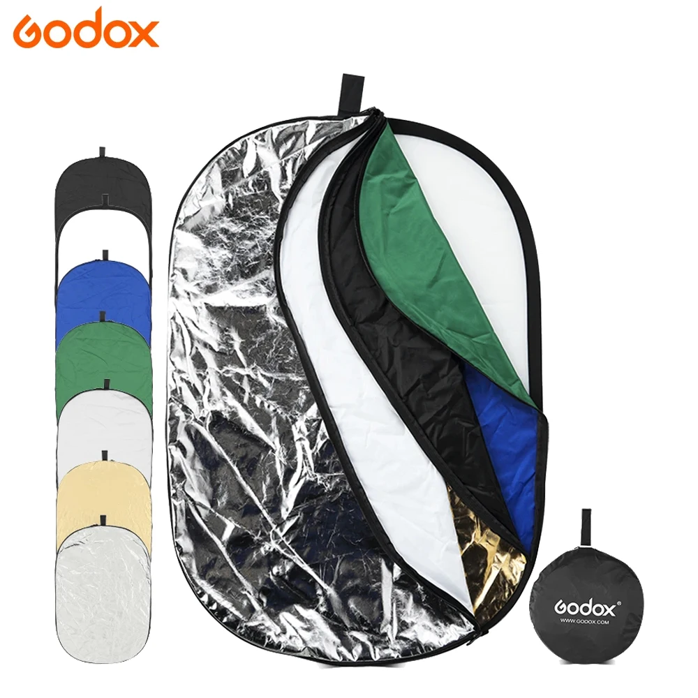 Godox 150*200cm 7 in 1 Reflector 7 Color Photography Collapsible Portable Light Diffuser Round Reflector For Photo Multi Color