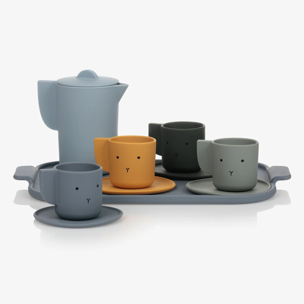 Toy Tea Set for Pretend Play - Playing Kitchen Accessories, Cute Montessori Teapot Kids Play Set