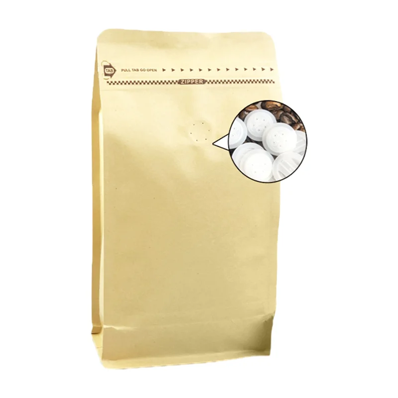500g Standup Bags Matte White Flat Bottom Foil Pouch Resealable Zipper Top Kraft Paper 8-side seal bag for coffee tea