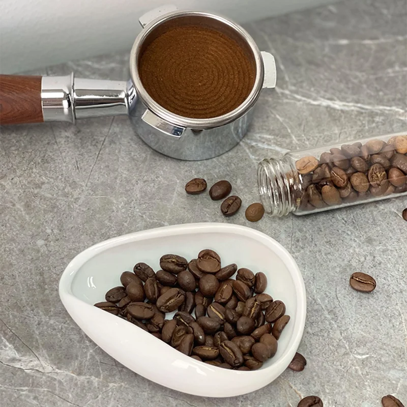 Espresso Bean Dish Tea Barista Tools Dosing Scoop Ceramic Measuring Accessories Cup Coffee Bean Dosing Tray