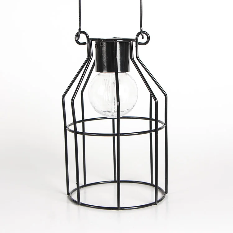 
Warm White LED Metal Cover Hanging Decoration Solar Lantern Garden Light 