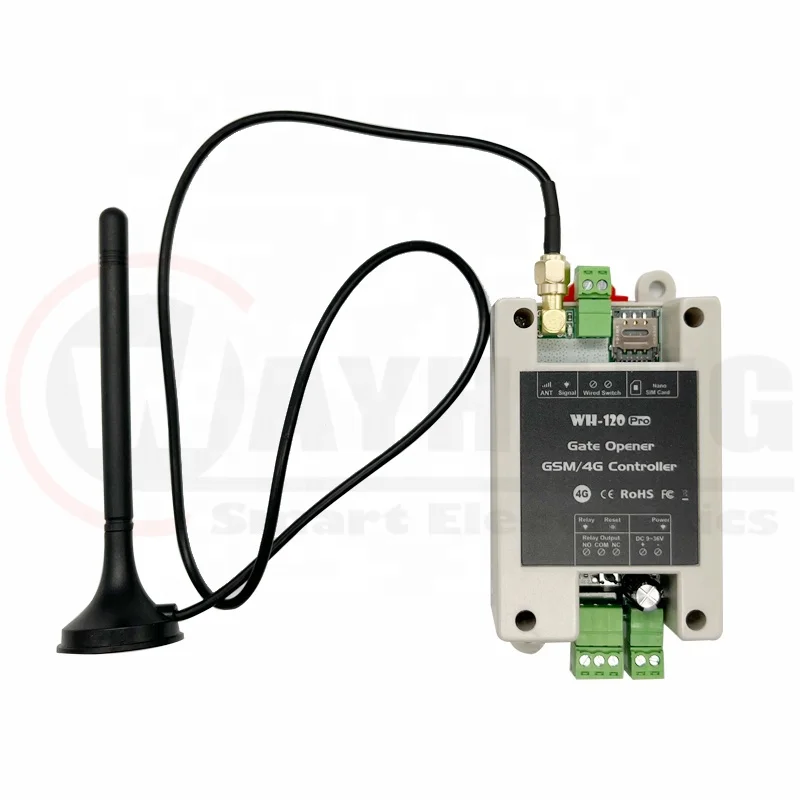 4G/LTE GSM Remote Control Garage Gate Opener SMS Access Controller